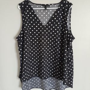 Lane Bryant V Neck Sleeveless Polka Dot Top, Sz 18